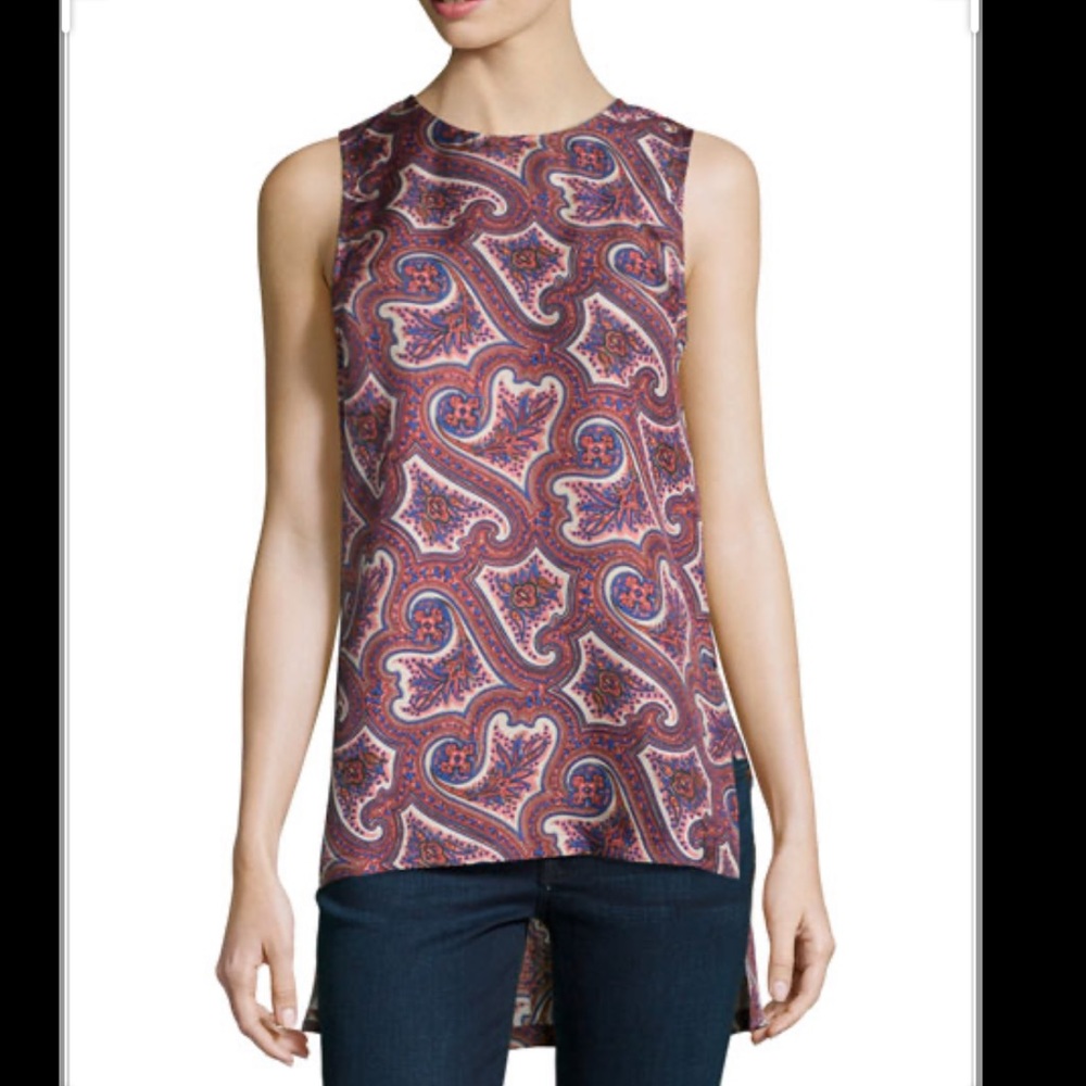 Theory Sharlia Semisheer Top, Veranda Print